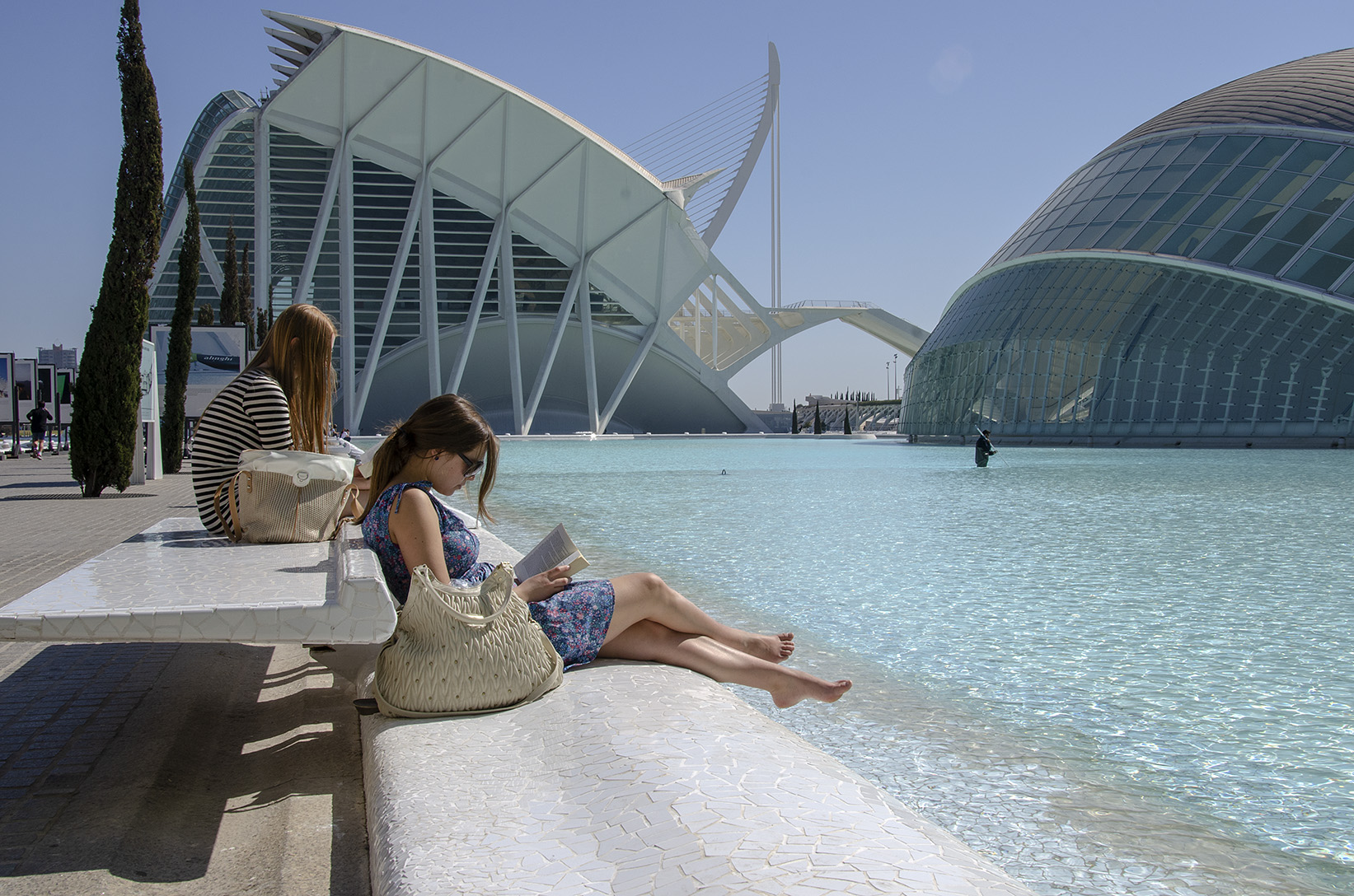 Heerlijk met de voeten in het water in de 'Stad van Calatrava', Valéncia