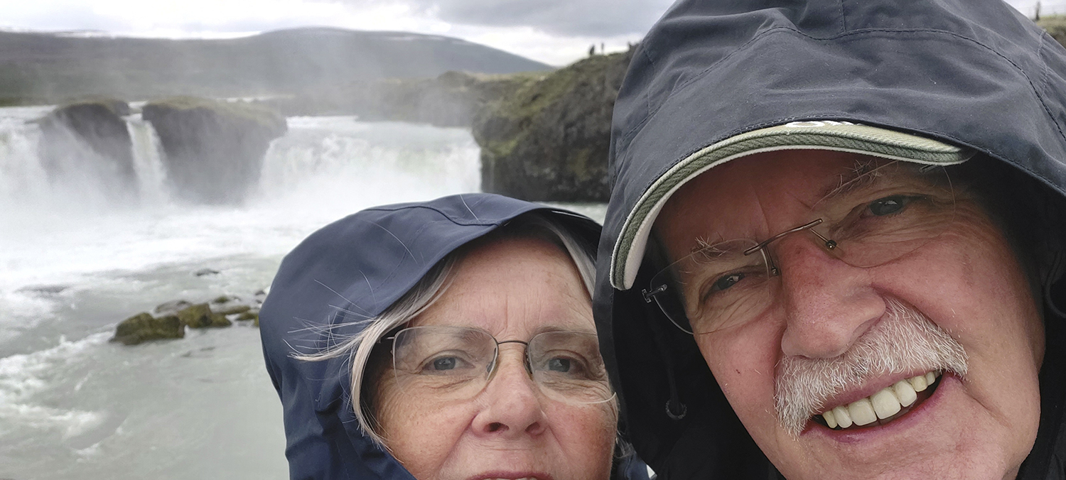 Selfie bij Godafoss watervallen